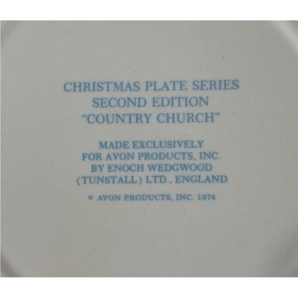 Avon Vintage Christmas 1974 Country Church Decorative Plate New - Picture 3 of 7